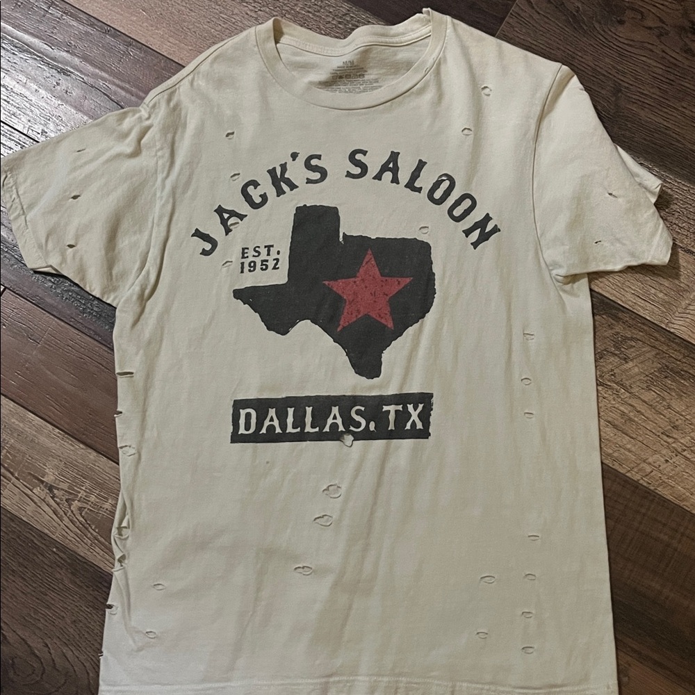 Cream Graphic T-Shirt with Texas Print
